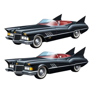  aerodynamic opulent dark knight futuristic concept Catwoman Batmobile loosely based on 1977 Buick  coupe deville roadster racing(flat long straight faceted mechanical body) winged stealthy street hot rod  sticker
