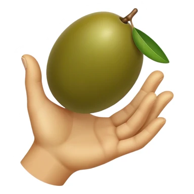 Hand catches 1 green olive sticker