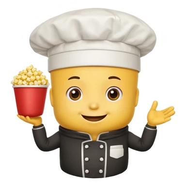 a popcorn mascot sticker