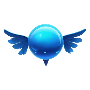 Otherworldly blue machine shaped like a sphere with blue spots and blue colored wings  sticker