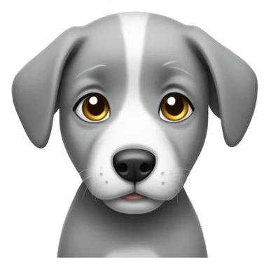 grey puppy with tears sticker