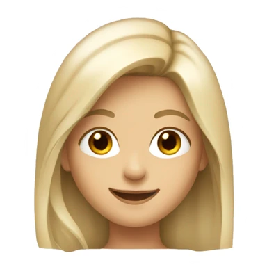 smiling girl with ashblonde shoulder long hair sticker
