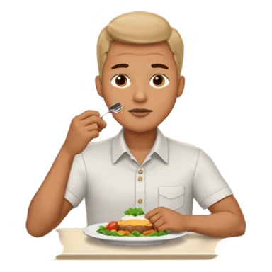 1 man eating at restaruant sticker