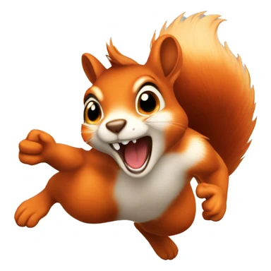 female jumping orange burnt squirrel sticker