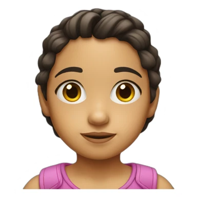 Little Latino girl with a tablet sticker