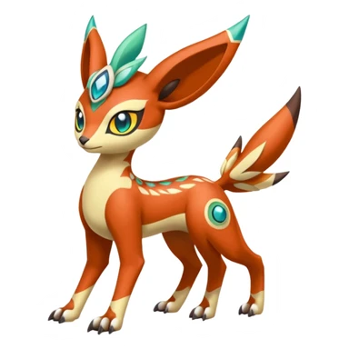 Tribal Colorful Exotic Fionbri-Kalon-Falvie-Vernid-Meloetta-Pokémon-Fakémon-Digimon-Spectrobe-hybrid-fusion, full body sticker