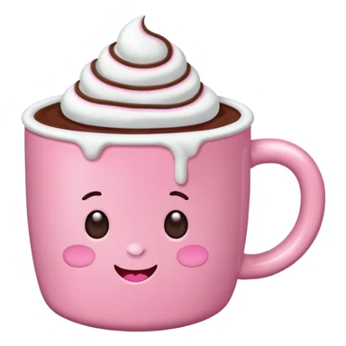 heiße Schokolade mit Marshmallows pink  sticker