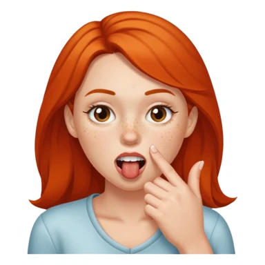 biting her finger sticker