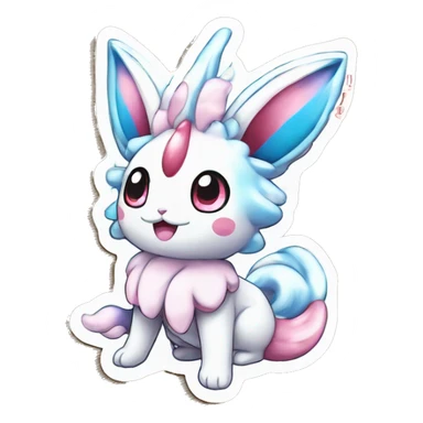 Kawaii Gorgeous Beautiful Shiny Sparkly Sylveon-Pokémon full body sticker sticker
