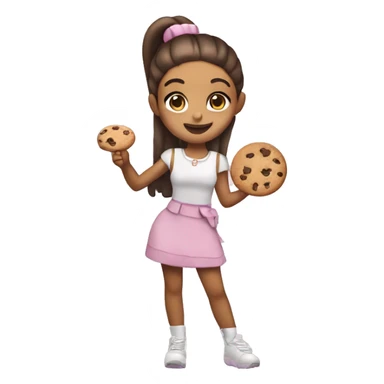 ariana grande holding a cookie in one hand and juice in the other  sticker