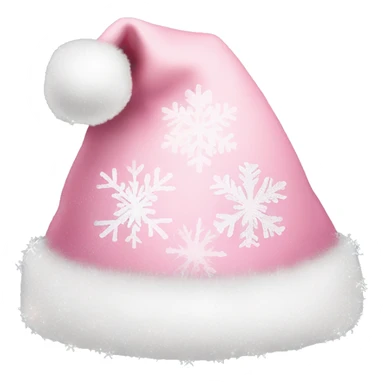 Light pink Santa hat with sparkly snowflakes  sticker