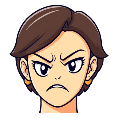 A brunette woman really disgusted at her bf and mad sticker