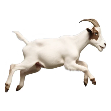 Goat jumping on a goat without horns sticker