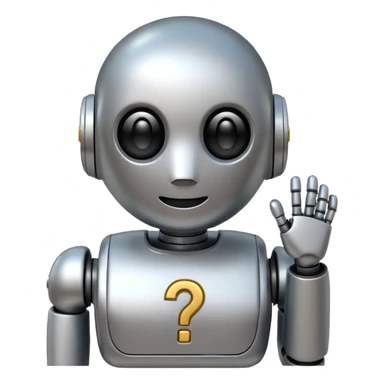robot emoji with a question mark sticker