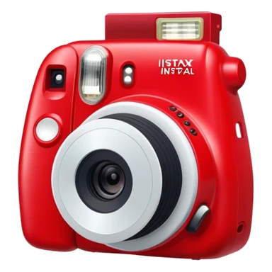 solid red instax camera sticker
