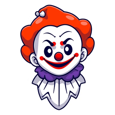 dark clown with creepy smile sticker