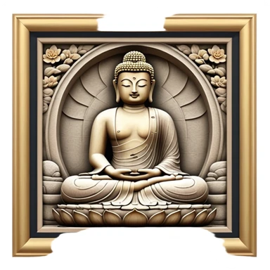 Cinematic Realistic image of the Big Buddha Monument of Sinheungsa Temple, portrayed as a towering, serene Buddha statue carved from weathered stone with intricate details and a gentle meditative expression, set within an ancient temple landscape enveloped in soft, ethereal lighting that underscores its spiritual majesty. sticker