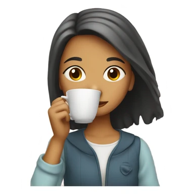 Girl sipping tea sticker