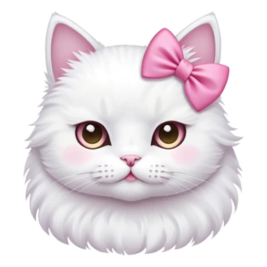 White cat with pink bow sticker