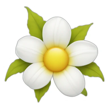white flower with yellow face sticker