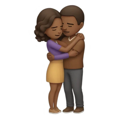 Brown couple hugging each other while crying  sticker