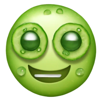 Smiley face with cucumbers on eyes sticker