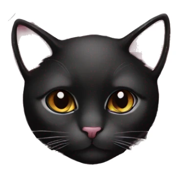 Cherry blossom flowers black cat  sticker