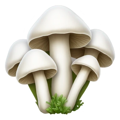 Bundle of long&thin white mushroom with small cap sticker