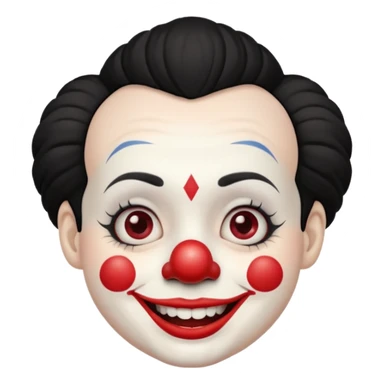 very short black haired clown sticker