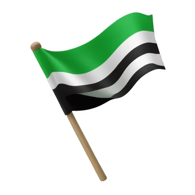 flag with three lines (green, white and black) in a stick  sticker