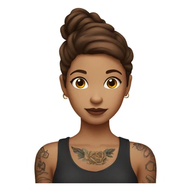 brown haired girl with tattoos sticker
