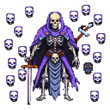 undead necromancer overlord with army of skeletons sticker