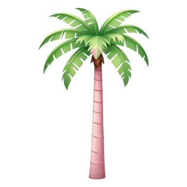 palm tree with pastel pink trunk and pastel green leaves sticker