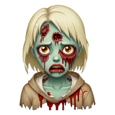 make a zombie girl with a droopy ruined mouth sticker