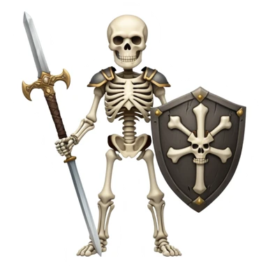 skeleton warrior with sword and shield sticker