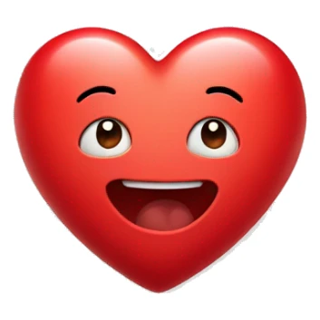 cute red smiling heart sticker