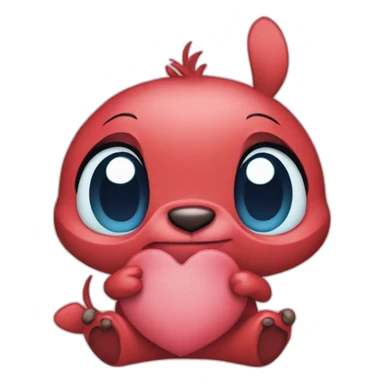 Stitch coeur sticker