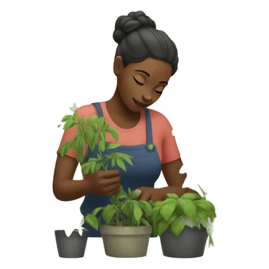 Black woman picking plants sticker