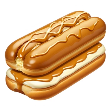  realistic éclair with creaming butterscotch melting  sticker