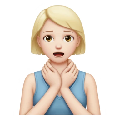 hands around neck choking self sticker