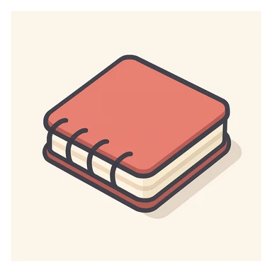 notebook, 3D isometric style, clean, modern, slight shadow, no text, white pages, simple cover, minimal details sticker