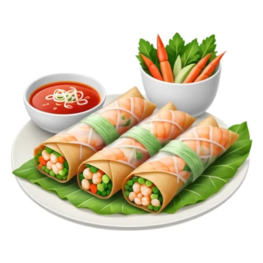 Vietnamese spring roll with shrimp, make it closed/fully wrapped sticker