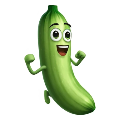 fit cucumber sprinting fast sticker