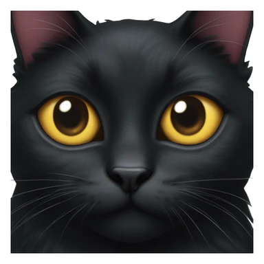 Face black cat with heart sticker