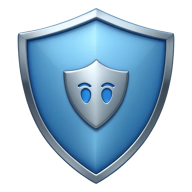 A nice looking blue shield  sticker