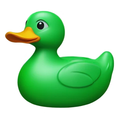 green plastic duck sticker