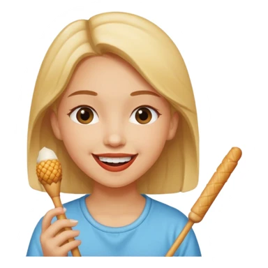 girl eating drumsticks  sticker