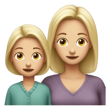 Mum looking at daughter sticker