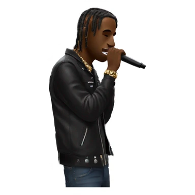 Travis Scott performing at a concert called utopia sticker