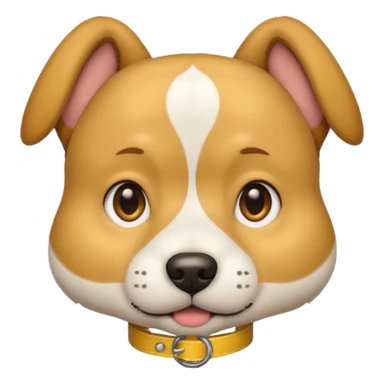 dog head wearing yellow collar sticker